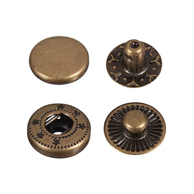 

15X Push Button Snap Buttonless Snap Button 10mm for bronze color