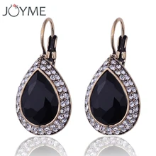 Новые модные женские серьги-гвоздики с кристаллами, горячая Распродажа, модные ювелирные изделия для костюма, женские винтажные черные серьги