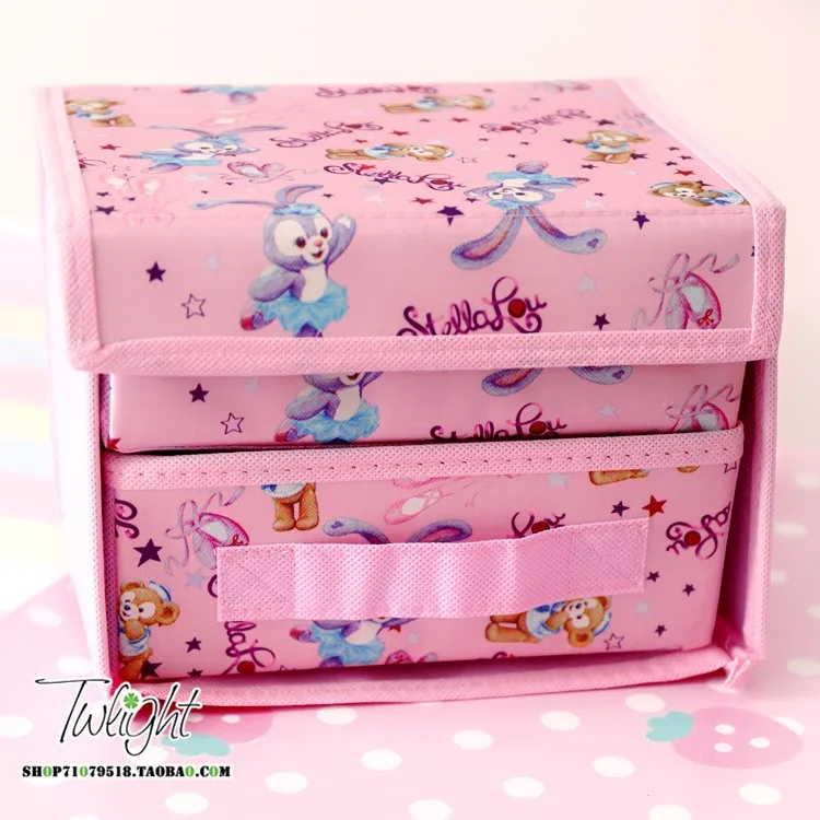 Мультфильм Даффи Stellalou рисунок «Hello Kitty» с рисунками из мультфильма «My Melody Cinnamoroll Собака персонажи Little Twin Stars милые косметички складной ящик для хранения сумка - Цвет: Синий