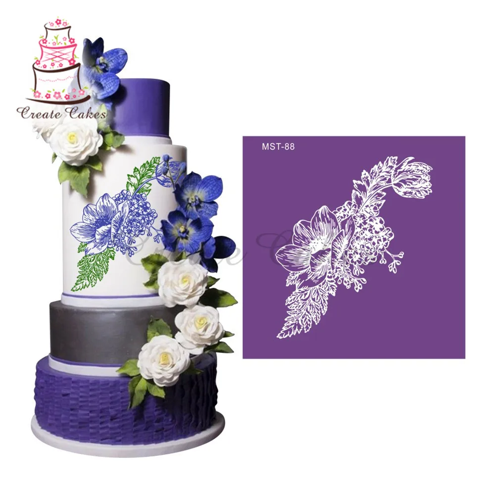 

Flower Lace Cake Stencil Mesh Stencils For Wedding Cake Border Stencils Fondant Mould Cake Decorating Tool Cake Mold
