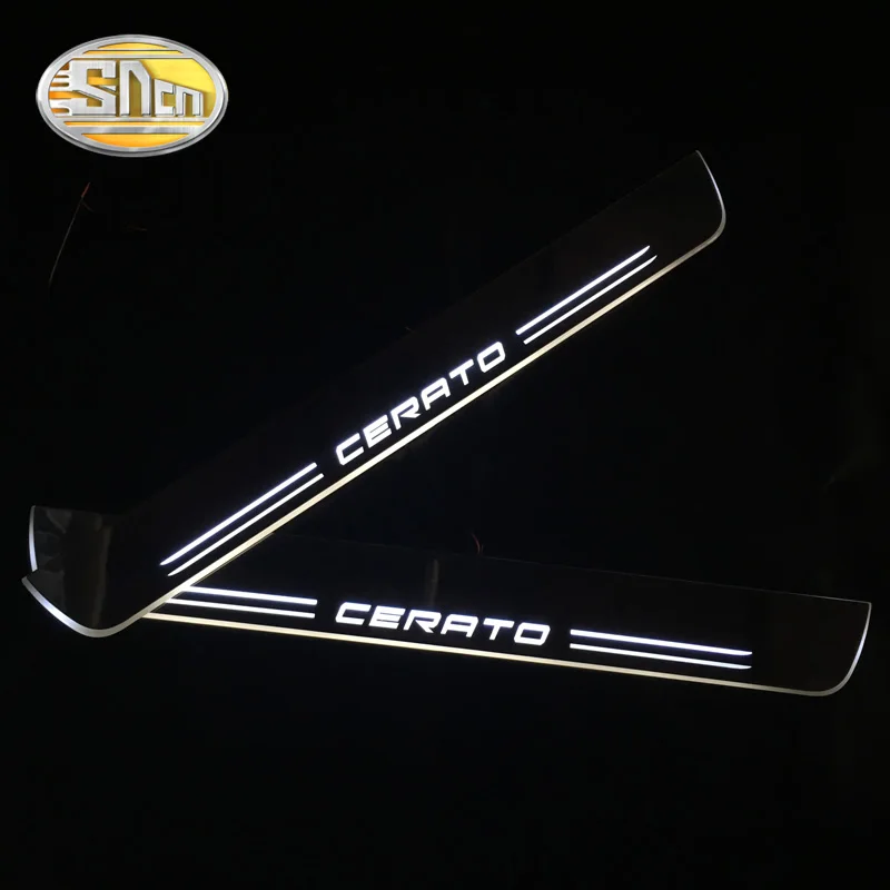 

SNCN 4PCS Acrylic Moving LED Welcome Pedal Car Scuff Plate Pedal Door Sill Pathway Light For Kia Cerato 2015 2016 2017 2018