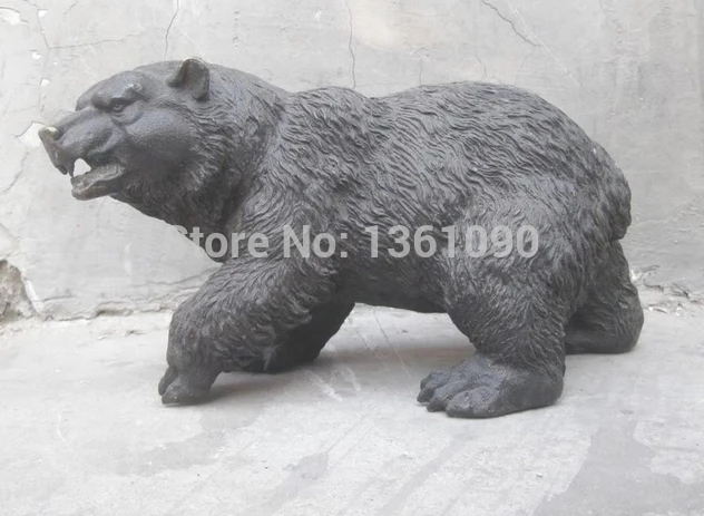 Xd 00152 8 Дюймов Китайский бронзовый резные черный медведь Статуи