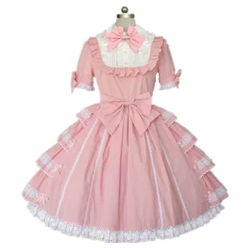 

Fairytale Stage Performance Dress Birthday Party Flower Girls Dresses Short Sleeve Princess Ball Gown Tulle Lace Lolita Costume