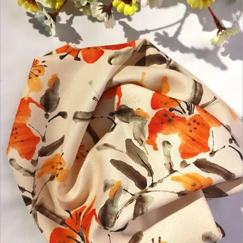 

HLQON Polyester chiffon soft printed fabric for women summer skirt dress table cloths tissue felt patchwork sewing DIY by 150cm