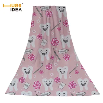 

HUGSIDEA Kawaii Pink Beach Towels Dentist Flower Printing High Quality Home Textile Bath Face Towel for Cute Child Cotton Toalla