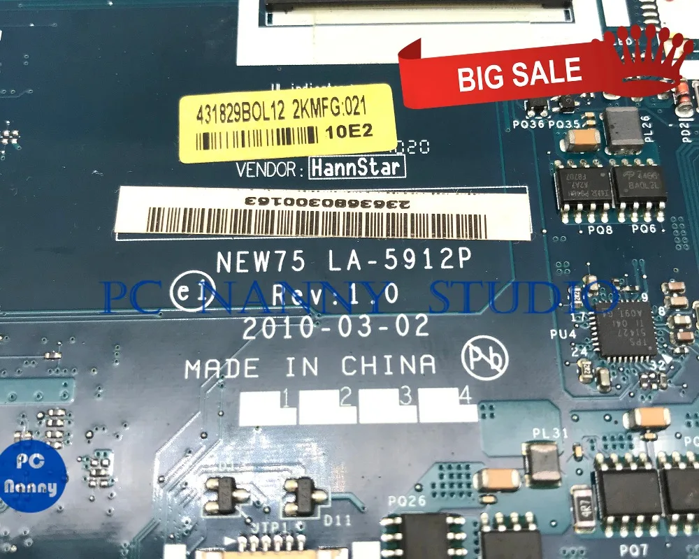 Buy  PCNANNY MBPTQ02001 For ACER 5552 laptop motherboard PWWBE LA-5912P DDR3 with cpu tested