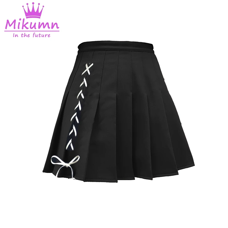 Женские юбки Харадзюку на шнуровке, черная Готическая мини-юбка, модная панк юбка с высокой талией, плиссированная юбка размера плюс, Saias Femininas