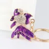 Lovely Purple Goldfish Fish Cute Crystal Charm Purse Handbag Car Key Keyring Keychain Party Wedding Birthday Gift ► Photo 3/4