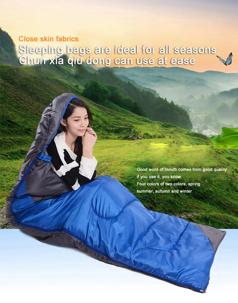 Bolsa de Dormir de Acampamento Quente ao ar Bolsa de Dormir de Acampamento por Atacado Bolsa de Dormir Livre Adulto Atacado Personalizado Inverno Algodão Viagem por 2 Sacos de dormir