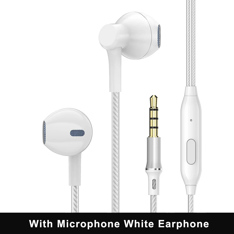 Наушники бас гарнитура хорошего качества наушники с микрофоном для Xiaomi iPhone 6 6s мобильный телефон игровой fone de ouvido Auriculares - Цвет: White With Mic