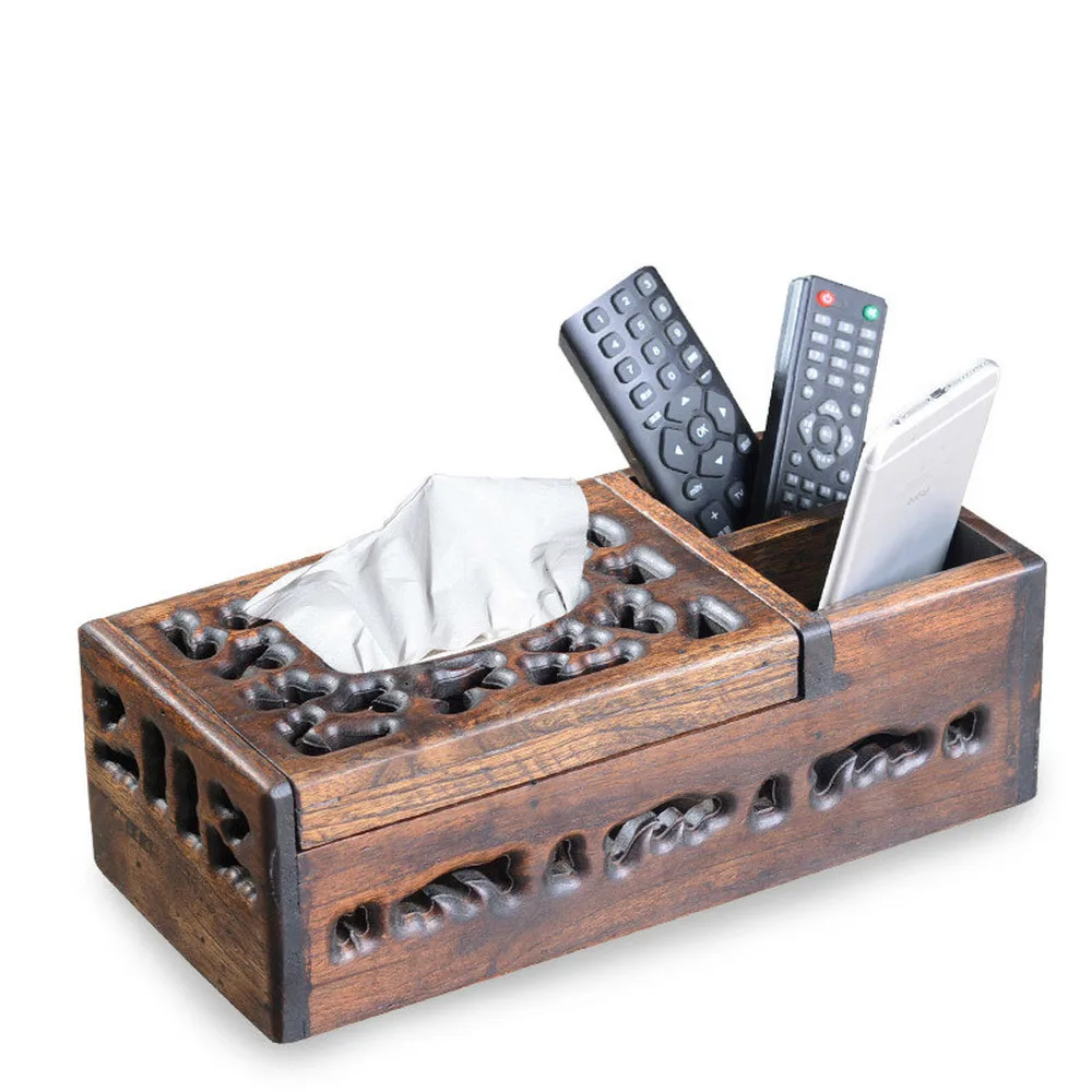 Тайский Тиковый тканевый ящик из твердой древесины коробка для салфеток Европейский ретро гостиная предмет интерьера, украшение лотка LO922437