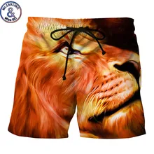 Mr.1991INC 3D Для мужчин пляжные с короткими рукавами и принтом в виде льва Бермуды пляжные шорты для будущих мам костюм купальный bomme ЕС Размеры M-XXL