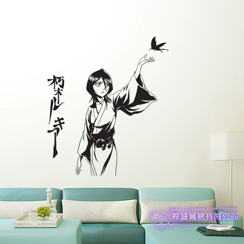 DCTAL BLEACH Kuchiki Rukia Car Decal Wall Sticker Cartoon Fans Vinyl Wall Stickers Car Decal Decor Home Decorative