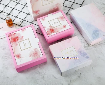 

Pink purple flower Cherry blossoms Dessert Cake Box Chocolate Muffin Biscuits Boxes for Cookie Package,gift box 50pcs/lot