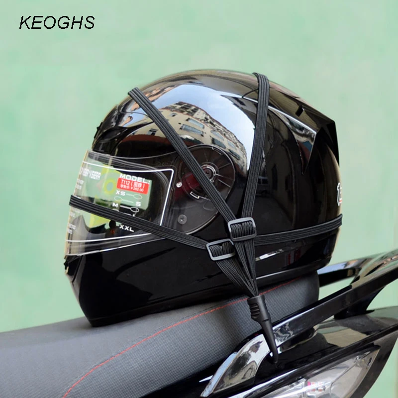 

Motorcycle helmet net luggage motorcycle cargo net bag bungee net helmet elastic rope hook black1pc