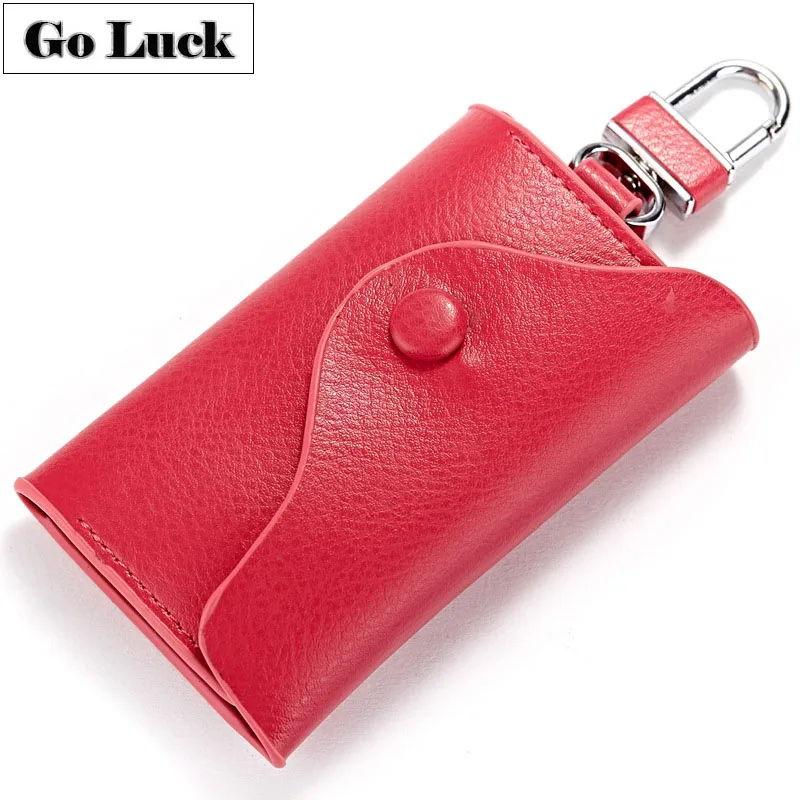 

Multi-function Genuine Leather Car Key Wallet Men&Women Unisex 6 Bit Metal Buckle Key Case 1*Cardholder Coin Bag