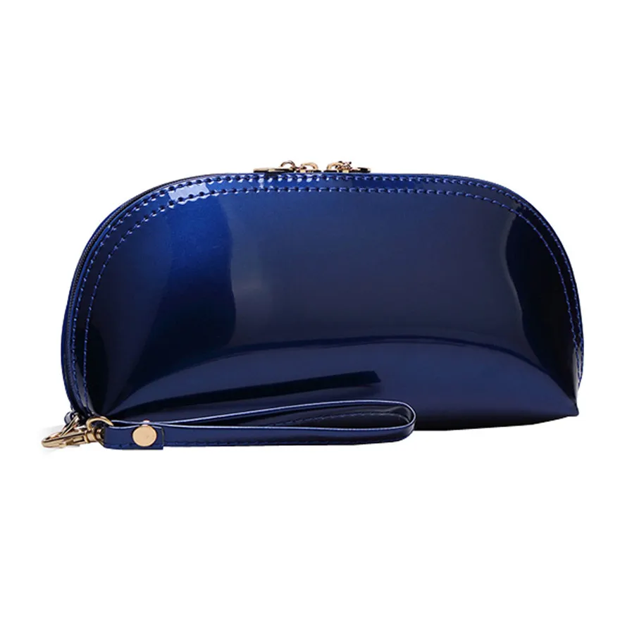 

New Fashion Women Solid Color Zipper Day Clutches Bags Bright Surface Clutch Bags Leather Coin Phone Change Purse Handbags T