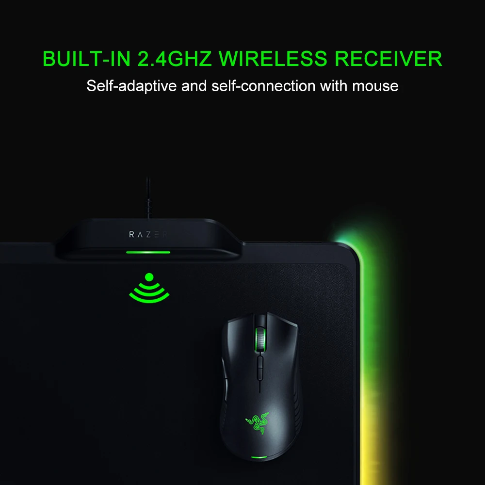 Razer Mamba Hyperflux Беспроводная игровая мышь 16000 dpi 5G Оптический сенсор 450 ips+ Firefly Hyperflux коврик для мыши Беспроводная мощность