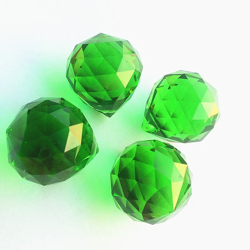 102 шт/партия, 30 мм Кристальный граненый шар, зеленые прозрачные Подвески хрустального шара