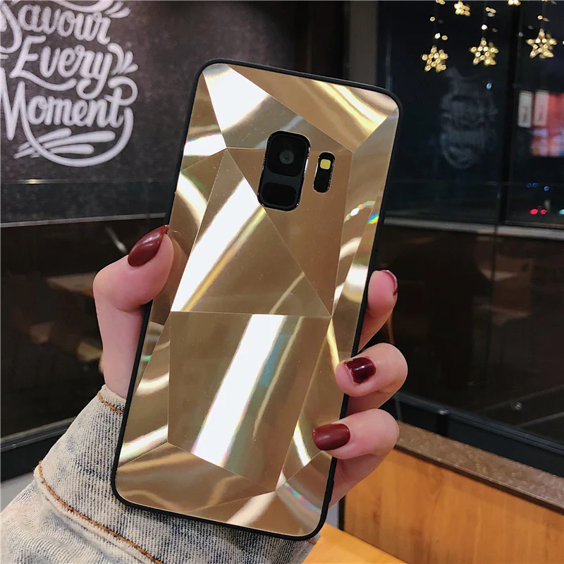 

Luxury 3D Diamond Texture Case For Samsung Galaxy S9 S8 Plus Note 8 9 S7 Edge Glitter Bling Crystal Mirror Case Ultra Hard Cover