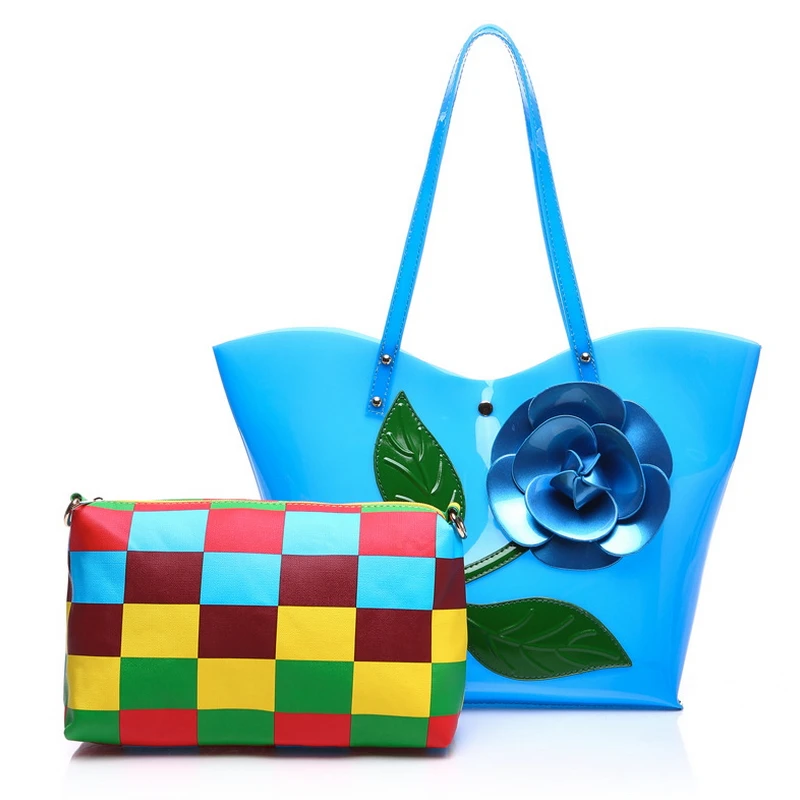 

Women's Bag 2017 Europe And United States Fashion Flower Jelly Handbag Women bags Mother bag