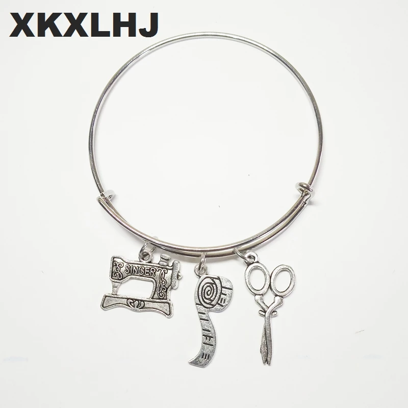 

XKXLHJ 2018 New Sewing Machine Bracelet, Seamstress Bracelet, Quilters Bracelet Silver Dres s Elegant