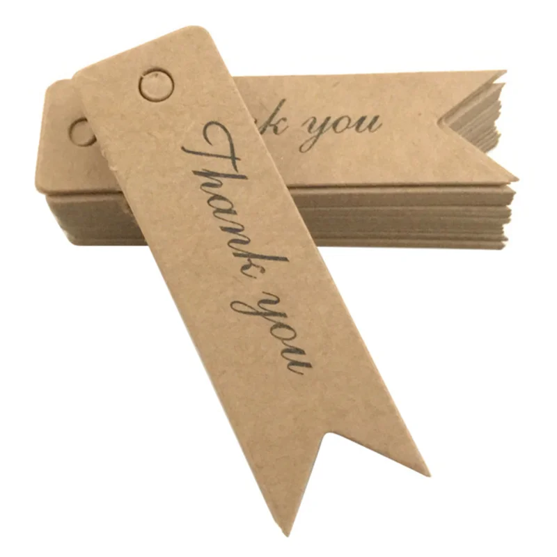 

100pcs/lot DIY Blank Price Gift Hang Tag Clothing Note+String Tags Lace Scallop Head Label Brown Kraft Paper Wedding Luggage