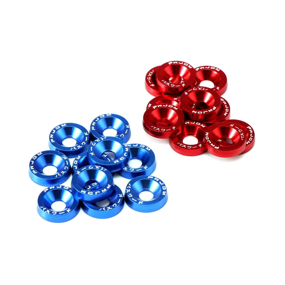 

10pcs Password Fender Washer License Plate Bolts Engine Bay Fender Bumper Dress Up Washers Kit Bolts