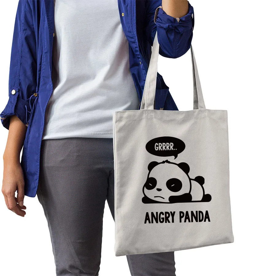 Cute Panda Canvas Bag Kawaii Anime Fashion Shopping Travel Large Reusable Tote Bags Men Women Cute Panda Canvas Bag Kawaii Anime Fashion Shopping Travel Large Reusable Tote Bags Men Women