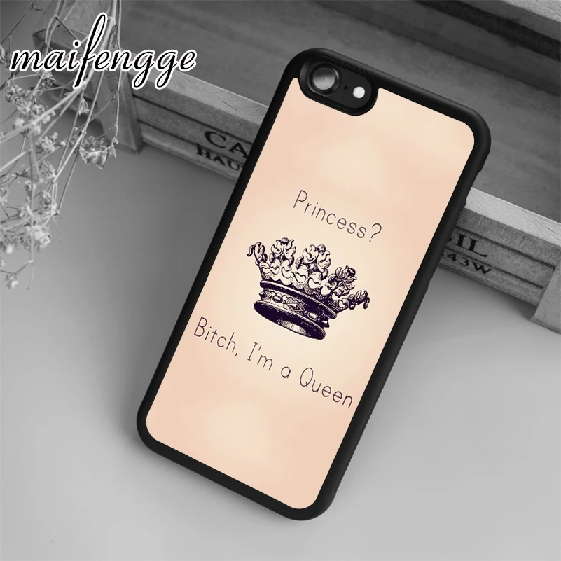 Maifengge Новый розовый женский чехол принцессы королевы для iPhone 5 6 s 7 8 plus 11 12 Pro X XR XS Max