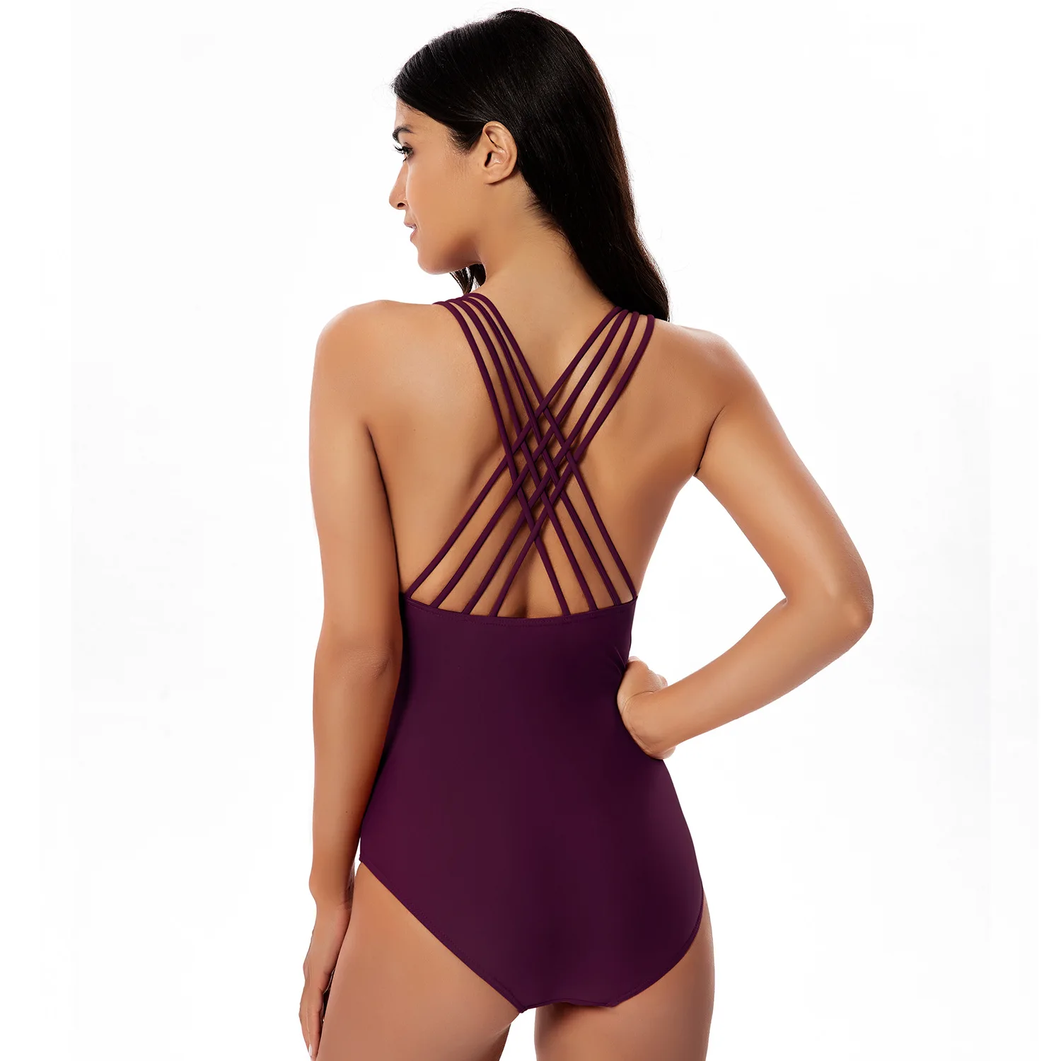 

2019 Sexy Women One Piece Swimsuit Solid Female Backless Brazilian Swimwear Women Monokini Beachwear Bathing Suit Plus Size