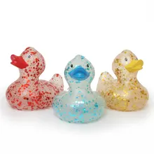 3 Pcs Rubber Duck transparent Swimming Water Toys ducks Colorful Soft Floating  Bathing Toy For Baby Bath Toys