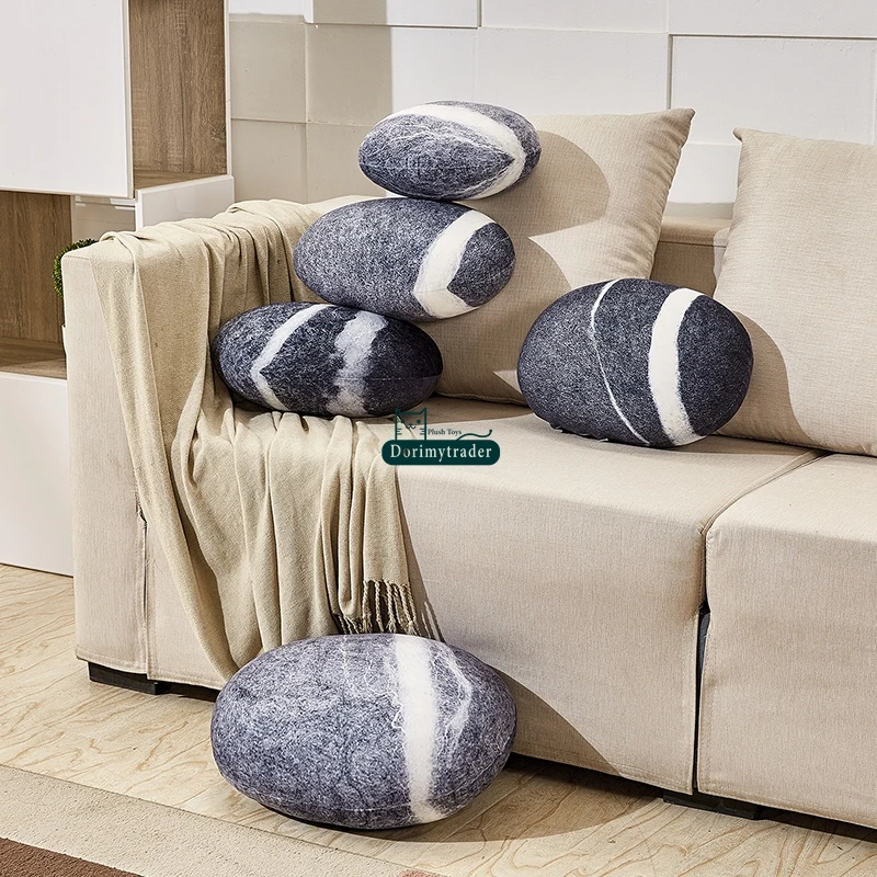 Dorimytrader 6 Pcs Fashion Hot Emulational Stellar Stone Pillow Room Decoration Plush Soft Big Stone Shape Cushion Toy DY60790 (22)