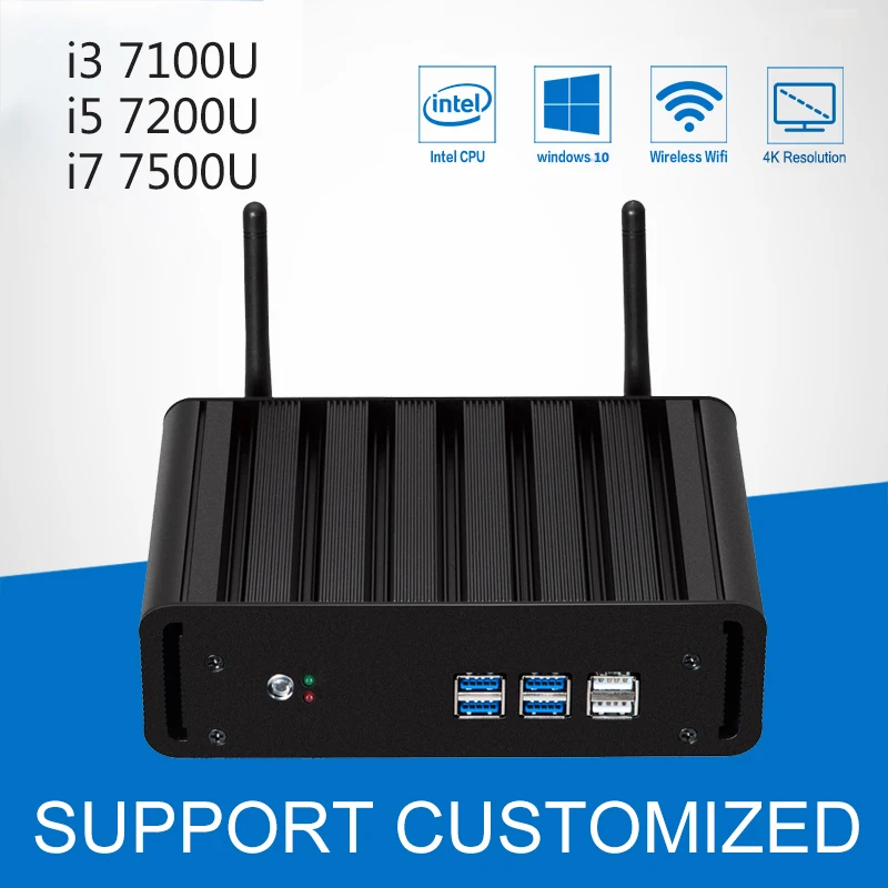 

Intel Mini Computer Windows 10 Linux 4K Mini PC Desktop Core i3 7100U i5 7200U i7 7500U 8GB RAM Office Computer Kaby Lake