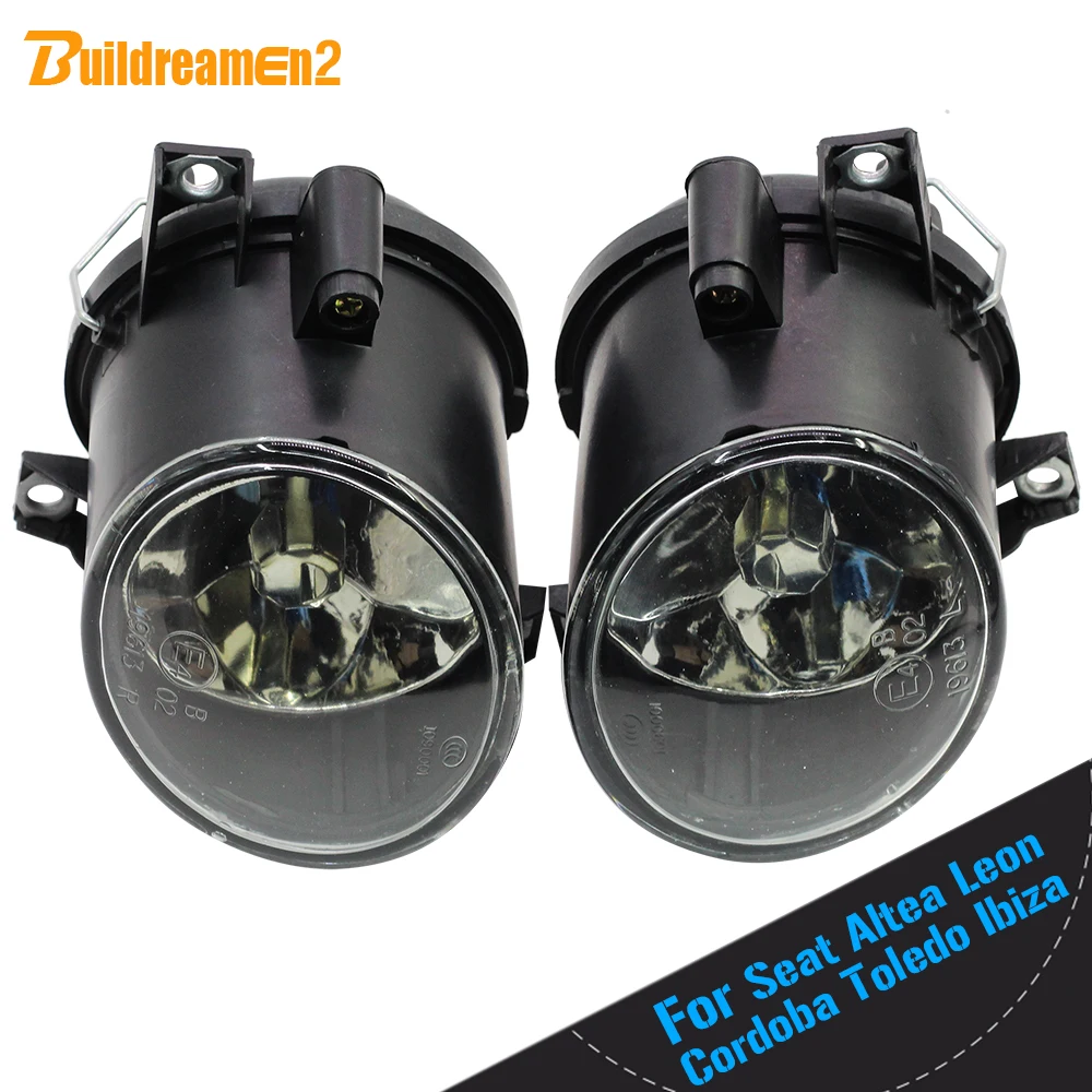 

For Seat Altea Toledo Leon Ibiza Cordoba Car Front Fog Light Kit Lampshade + Halogen Lamp 100W H3 Warm White 12V Accessories