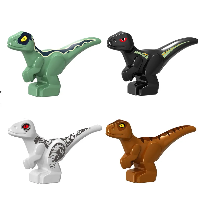 

4Pcs Building Blocks World Park Mini Dinosaur Carnotaurus T-Rex Princess Series Cartoon Action Model Figure toys for children
