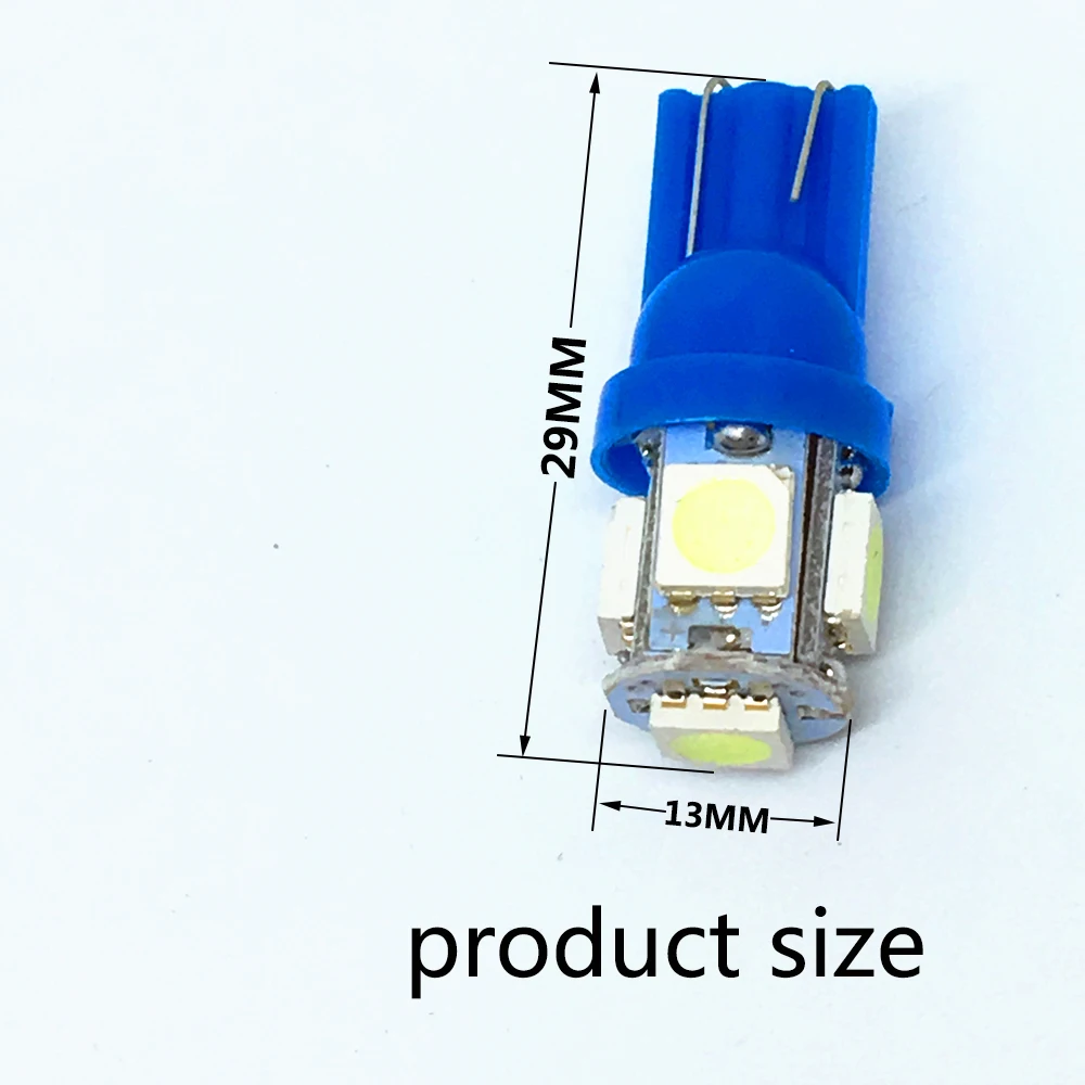 2X T10 светодиодный W5W лампы 5SMD белого и синего цвета красный желтый зеленый