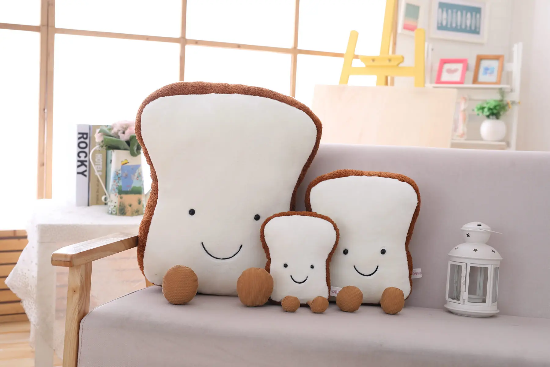 Новый Стиль Прекрасный мультфильм вкусные тосты плюшевые игрушки удобные милые красивые тосты Подушка диванная подушка подарки на день
