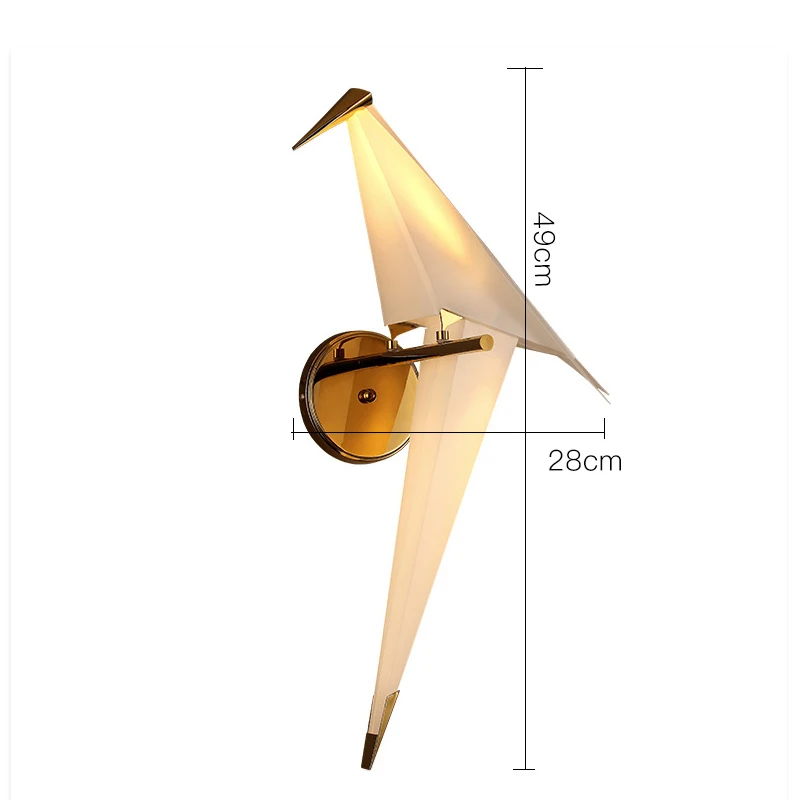  IKVVT LED Bird Design Wall Lamp Bedside Lamp Creative Origami Paper Crane Wall Light for Loft Bedro - 32989968655