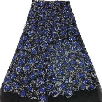 

Bridal Embroidery African French Tulle Lace Fabric Royal Blue Sequin African Wedding Lace High Quality Nigeria Lace Fabric A1535