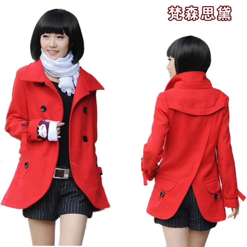 Plus Size S Xxl New 2014 Autumn Winter Brand Fashion Wool Coat Women