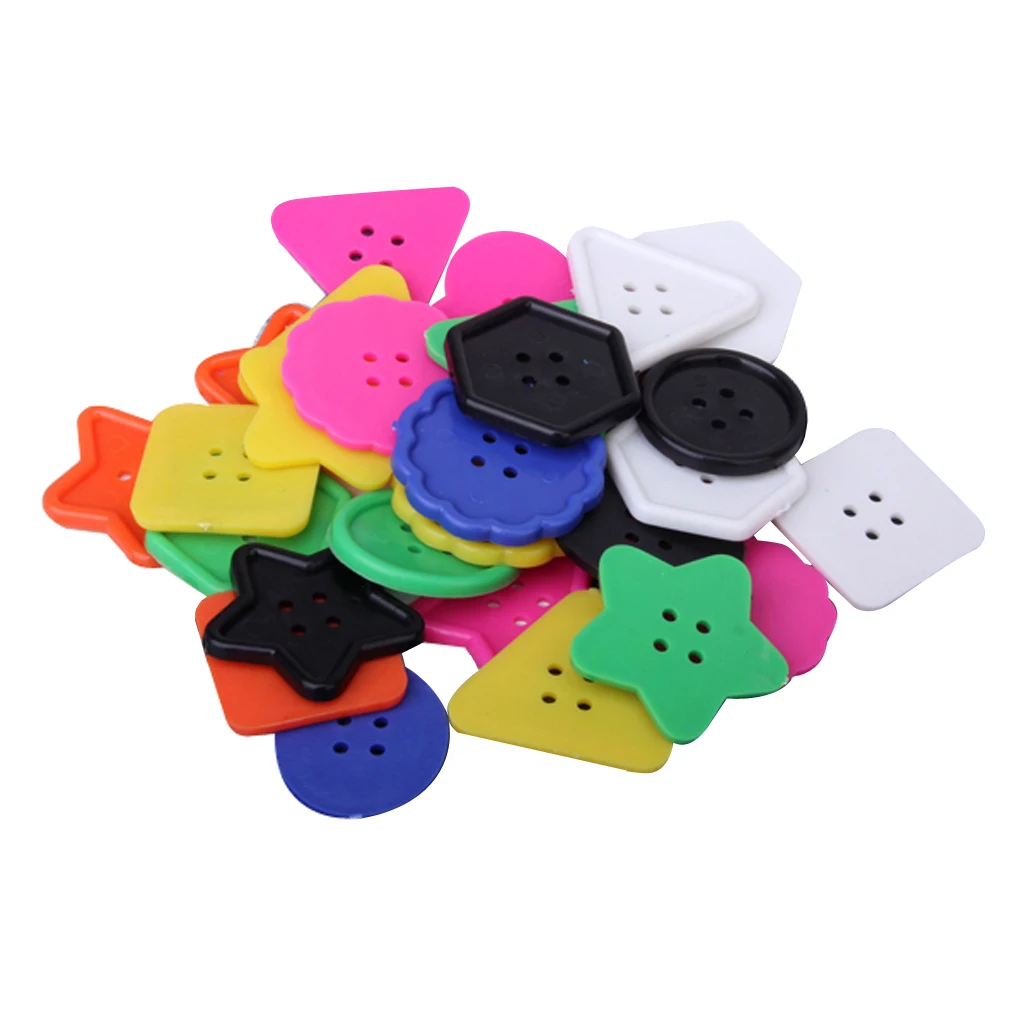 

50pc Big Multicolor Buttons Different Shapes For Kids Adult Sewing Craft