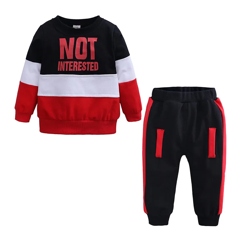 kids boys clothes Set letter Sweatshirts pant children clothing toddler girl costume 2019 spring autumn outfit tracksuit red