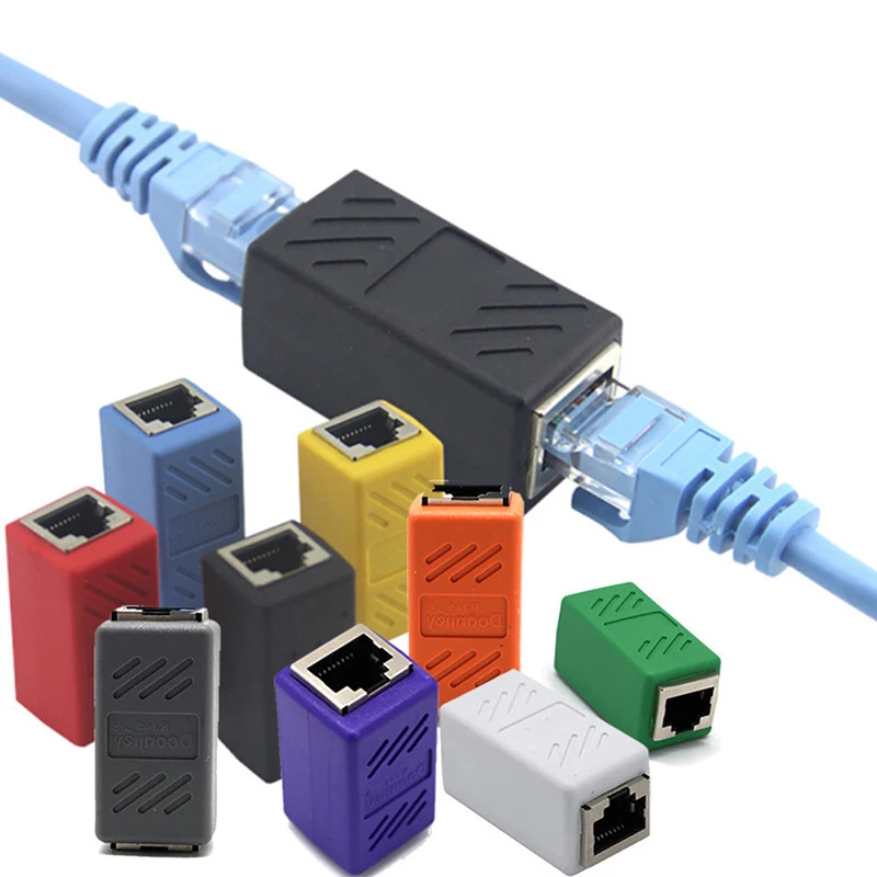 

High Quality Female To Female Network LAN Connector Adapter Coupler Extender RJ45 Ethernet Cable Extension Converter