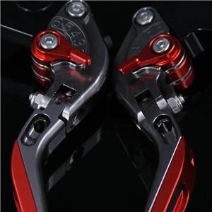 Vermelho plus bn Titânio para Benelli Alavancas de Freio de Embreagem Logotipo Bn302 302 2015 2016 Cnc Dobrável Extensíveis da Motocicleta 24 Alavancas, cordas e cabos