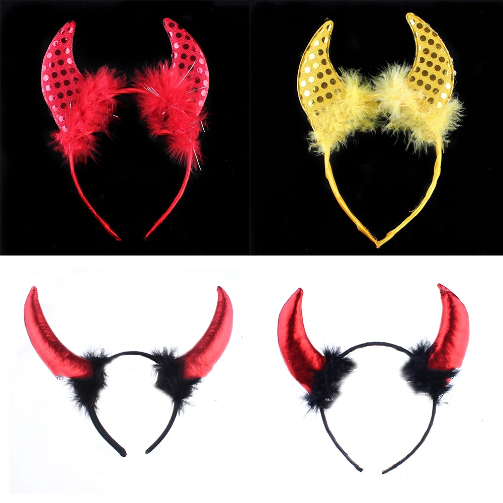 Buy 5pcs Fashion Devil Horn Headband Ox Horn Headwear