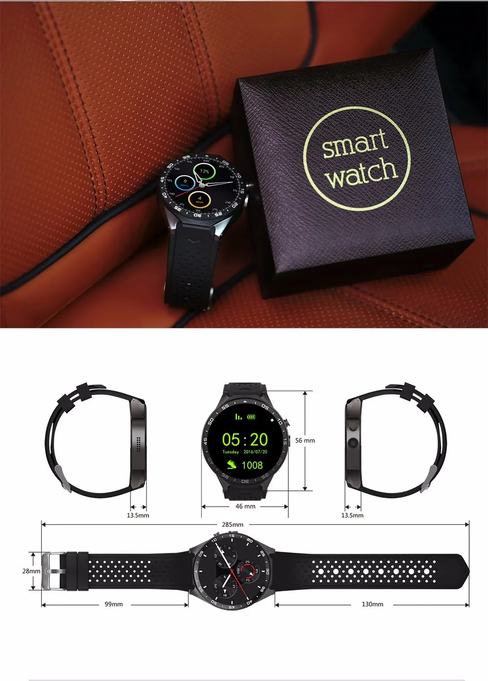 WI-FI Смарт-часы ОС Android 5,1 MTK6580 4 ядра Smartwatch телефон карте Google 3g SIM приложение мониторинга сердечного ритма gps часы