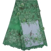 2018 New African French Tulle Net Lace Fabric With Beads And Stones Fashion Nigerian Wedding African Lace Fabrics For Dress 1102