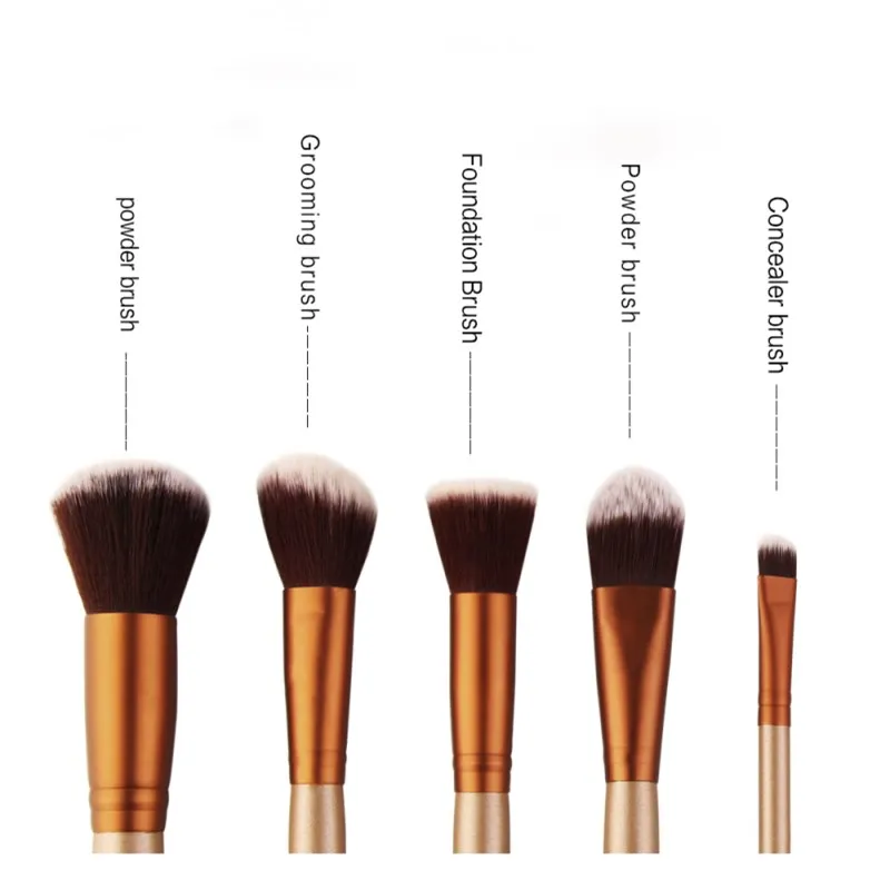 Professional 12Pcs Makeup Brushes Kit Studio Holder Tube Convenient Portable Leather Cup Natural Hair Synthetic