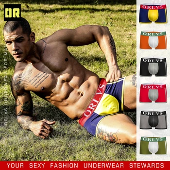 

ORLVS New Boxer Men Underwear Sexy Cotton Boxershort Solid Boxer Shorts Man Underwear Men's 6 Colors Panties For Male OR70